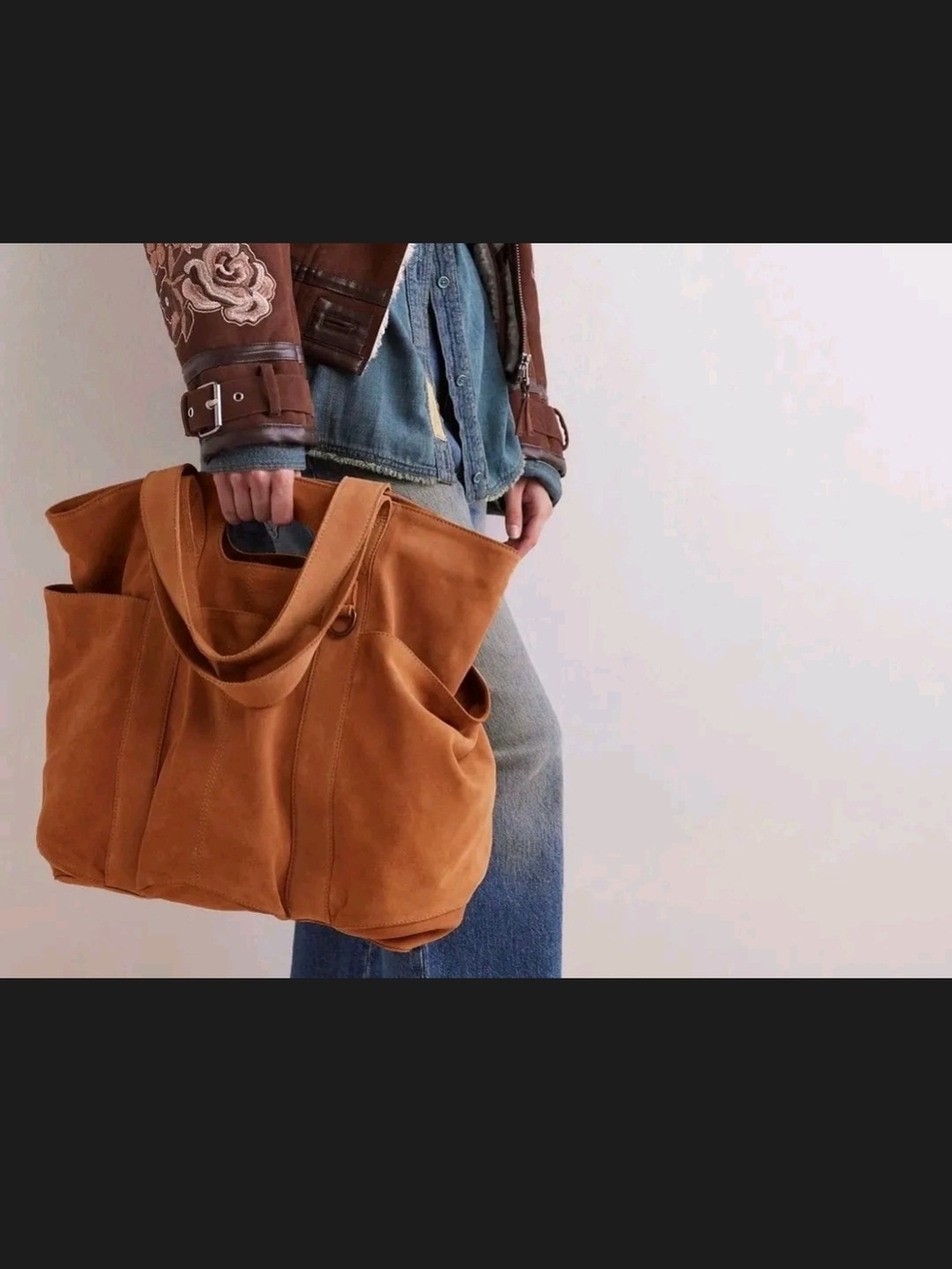 Free People Suede Caravan Tote Brown